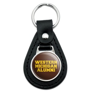 Western Michigan University Alumn Black Leather Keychain - 1 of 4