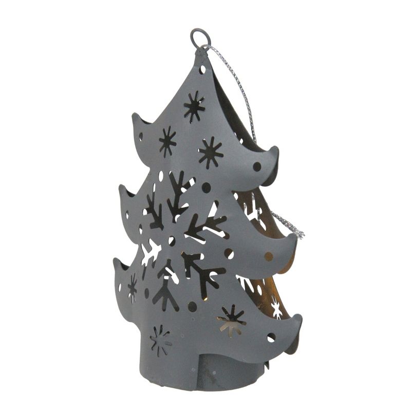 Northlight 4.5" Pre-Lit Gray Petite Tree Cut Out Christmas Ornament, 2 of 4