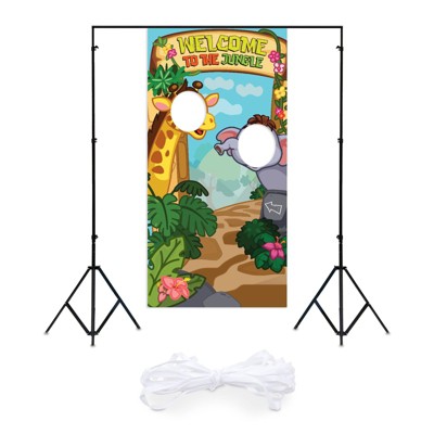 Blue Panda Welcome to the Jungle Photo Backdrop, Wild Safari Birthday Decorations (3x6 Ft)