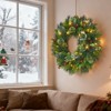 24 Inch Pre-Lit Christmas Wreath with Lights, Timer - Battery Operated - Christmas Decorations Front Door Lighted Wreath for Indoor Wall Window - 3 of 4