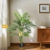 Golden Cane Palm Artificial Tree,4ft Fake Tropical Palm Plant, Pre Potted Faux Greenery Plant for Indoor Outdoor Home Decor Office House(Set of 2) - 4 of 4
