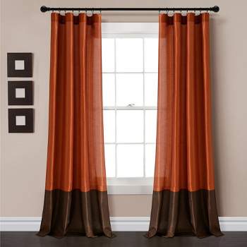 Home Boutique Milione Fiori Window Curtain Panels Brown/Rust 42X84 Set