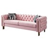 84" Chesterfield Velvet Sofa with Gold Metal Arms - 2 of 4