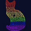 Adult Design By Humans Pride Rainbow Cat Maze By MisoKnotty T-Shirt - 2 of 2