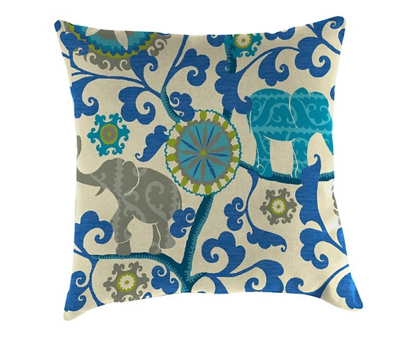 Outdoor Throw Pillow Set Jordan Manufacturing Multi-colored Bright Blue Bone