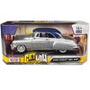 1950 Chevrolet Bel Air Lowrider Silver Metallic with Blue Metallic Top "Get Low" Series 1/24 Diecast Model Car by Motormax - 3 of 3