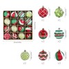 16PCS 2.3in Christmas Ball Ornaments, Red & White Baubles Set for Tree, Indoor/Outdoor Holiday Decorations - 2 of 4