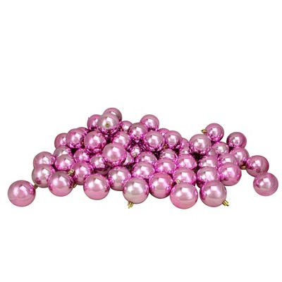 Northlight 60ct Shatterproof Shiny Christmas Ball Ornament Set 2.5" - Pink