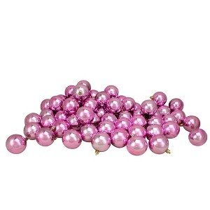 Northlight 60ct Shatterproof Shiny Christmas Ball Ornament Set 2.5" - Pink - 1 of 4