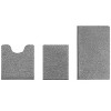 Home Mart Goods 3 Piece Set Dark Grey Soft Cozy Plush Chenille Bath Mat Highly Absorbent Bathroom Rug - 2 of 4