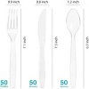 Aoibox 150-Piece Clear Plastic Cutlery Set - Heavy Duty Forks, Spoons, Knives for Parties, Weddings, Picnics & Everyday Use - 2 of 4