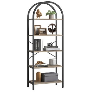 GustoWave Arched Bookshelf 5 Tier Bookcase Display Racks Tall Bookshelves Modern Storage Rack Shelf Large Wood Book Shelf for Bedroom, Living Room - 1 of 4