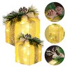 Dazzle Bright Set of 3 Christmas Lighted Gift Boxes 60 LED Light Up Tinsel Present Box Decorations - 3 of 4