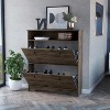 TIRAMISUBEST 2-Shelf Shoe Rack in Dark Brown with Superior Top - Contemporary Design - 2 of 4