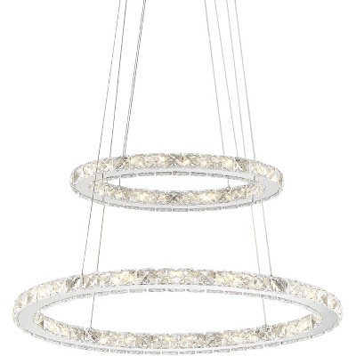 Glenna 23 3/4" Wide Chrome 2-Ring LED Pendant Light