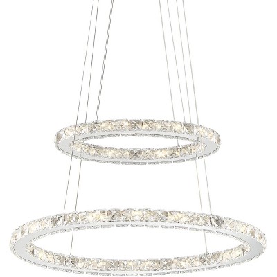 Glenna 23 3/4" Wide Chrome 2-Ring LED Pendant Light