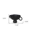 HomeRoots 11" Black Metal Round Pedestal Centerpiece Bowl - 3 of 4