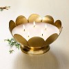 5 Wick Large Scalloped Brass Footed Brass Footed Candle Cypress and Santal 22oz - Hearth & Hand™ with Magnolia - 2 of 3