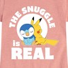 Girls' - Pokémon - The Snuggle Is Real Pikachu And Piplup Fitted Short Sleeve Graphic T-Shirt - 2 of 4