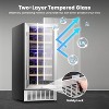 ZAFRO 15" Wine Cooler Under Counter Beverage Refrigerator Beer Mini Fridge 28 Bottles   Stainless Steel Double-Layer Tempered Glass Door - 3 of 4