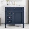 SeaCamel 30" Single Sink Bathroom Vanity - Modern Storage Cabinet with 2 Drawers & Tip-out Drawer - 2 of 4