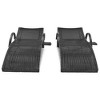 Nestfair Set of 2 Wicker Pull-out Side Table Adjustable Backrest Rattan Outdoor Chaise Lounge Black - 4 of 4