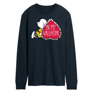 Men's - Peanuts - Be My Valentine Long Sleeve Graphic T-Shirt - 1 of 4