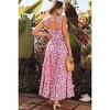 Amaryllis Women's Floral Print Sleeveless Maxi Dress with Flowy Silhouette Smocked Waist - 4 of 4