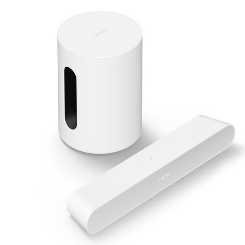 Sonos Entertainment Set With Ray Compact Soundbar (white) And Mini Wireless (white) : Target