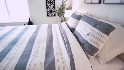 Ella Jayne White and Blue Cotton King Duvet Cover Set