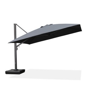PURPLE LEAF Square Patio Umbrella with Base Large Outdoor Offset Umbrella 360-degree Rotation Cantilever Umbrella for Garden Deck Backyard Pool - 1 of 4