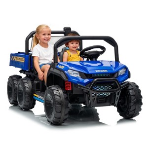 24V 4WD Electric Dump Truck for Kids, 2-Seater Ride-on Toy with Parent Remote Control - 1 of 4