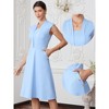 INSPIRE CHIC Women's 2026 Summer Square Neck Cap Sleeve Pockets Office Work A-Line Midi Dresses - 2 of 4