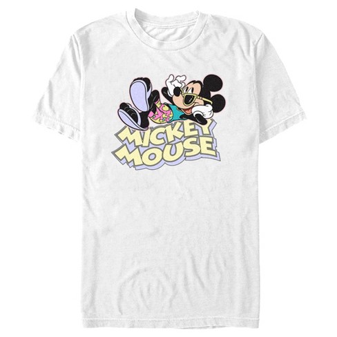 Men's Mickey & Friends Retro 80s Vacation Mickey T-Shirt - White - X Large