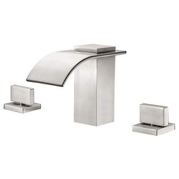 Sumerain Roman Tub Faucet Brushed Nickel Widespread Bathtub Faucet with High Flow Waterfall Spout