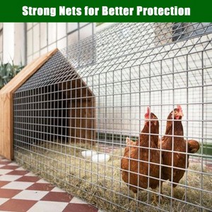 Wire Mesh Fence Roll Galvanized Steel Poultry Netting, Metal Wire Hardware Cloth Fence for Garden Yard Animals Plants Protection, Farm Fencing - 1 of 4