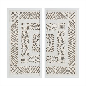 Gulches Framed Geometric Rice Paper Panel 2-piece Shadowbox Wall Decor Set - 1 of 4