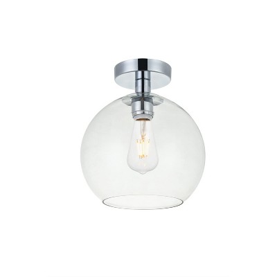 Baxter Chrome Flush Mount with Clear Glass Shade