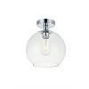 Elegant Lighting Baxter 1 Light Chrome Flush Mount With Clear Glass - 3 of 4