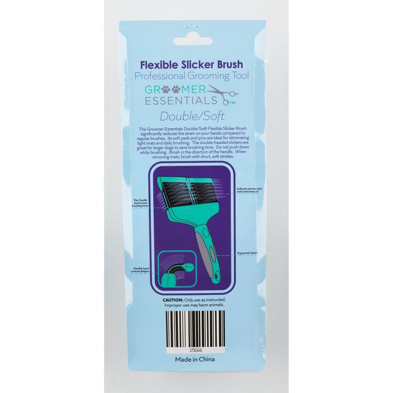 Groomer Essentials Flexible Slicker Brush - Double/Soft, 3 of 5