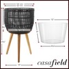 Casafield Planter Basket with Stand, Floor Planter with Wood Legs, Large Plant Pot Cover with Liner - 4 of 4