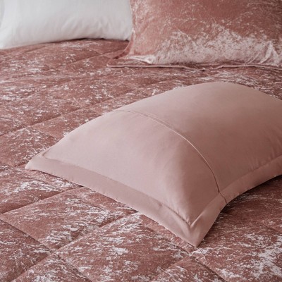 Blush Velvet Twin/Twin XL Duvet Cover Set with Quilted Design