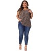 Agnes Orinda Women's Plus Size Crew Neck Floral Tie Waist Ruffle Flare Sleeve Blouses - 3 of 4