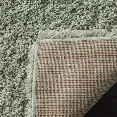 Ivory Hand-knotted Rectangular Shag Synthetic Rug, 3' x 5'