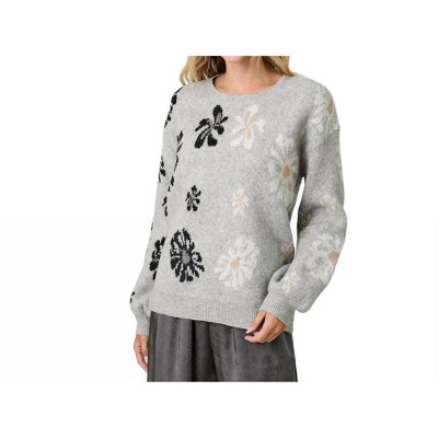 Women's Floral Pullover Sweater - mystree