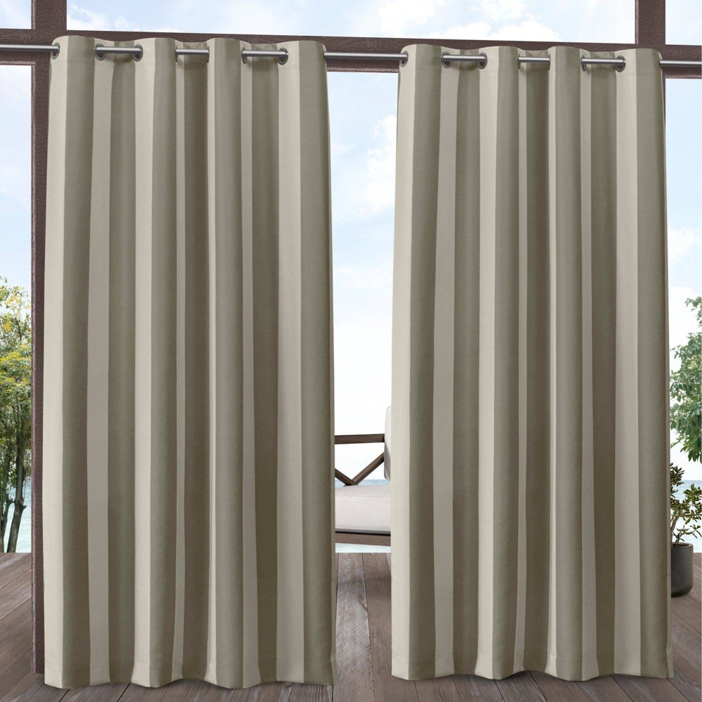 Photos - Curtains & Drapes 108"x54" Canopy Striped Grommet Top Light Filtering Window Curtain Panels