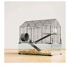 Silver Large Hamster Cage, 3-Tier Gerbil Cages With Running Wheel, Water Bottle, Food Bowl, Ramps, Portable Hamster House With 7" Deep Glass Bottom F - 3 of 3