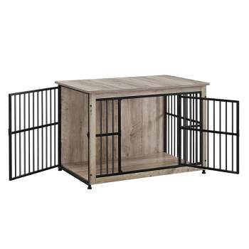 Feandrea Dog Crate Furniture, Side End Table, Modern Kennel for Dogs Indoor up to 70 lb, Heavy-Duty Dog Cage with Enclosed Base