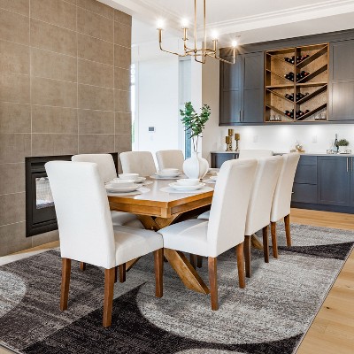 Modern Geometric Brown Synthetic 5' x 7' Area Rug