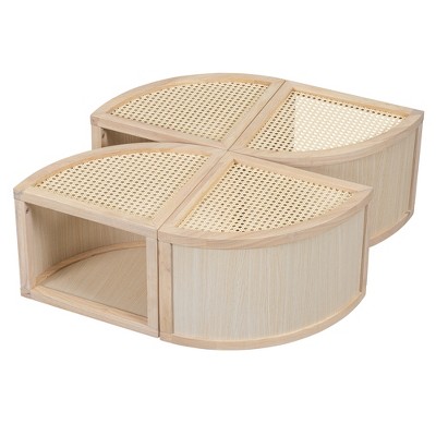 Bella Depot Flexible Modular Rattan Coffee Table with Storage